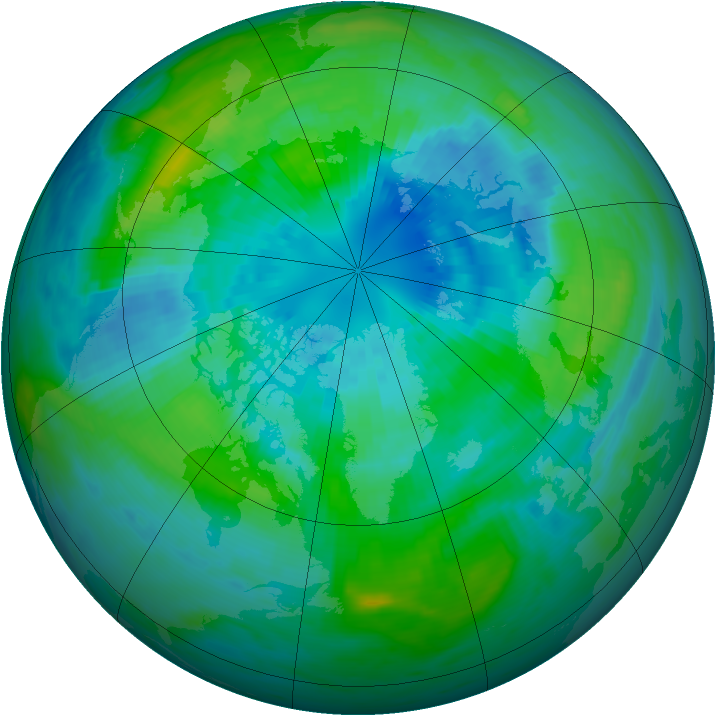 Arctic ozone map for 30 September 1983